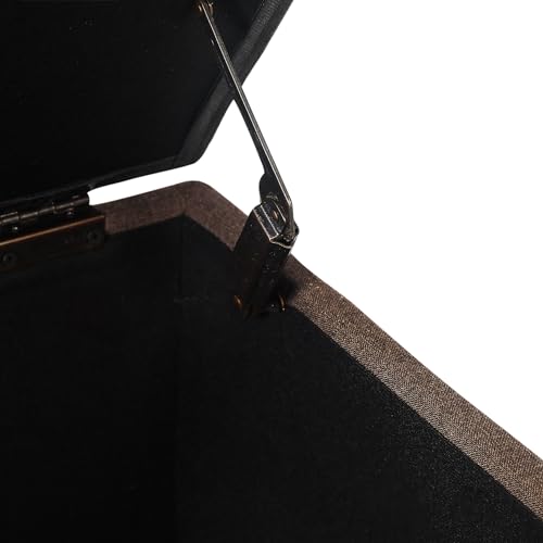 24'' Fabric Ottoman with Storage Rectangle Foot Rest Ottomans Stool for Living Room(Coffee) - color: Coffee