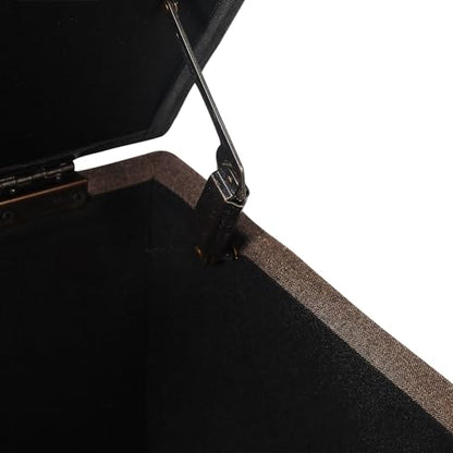 24'' Fabric Ottoman with Storage Rectangle Foot Rest Ottomans Stool for Living Room(Coffee) - color: Coffee