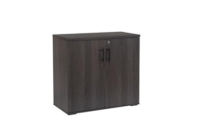 MMT Office Storage Cabinet, Lockable, Storm Grey Walnut - color: Storm Grey Walnut