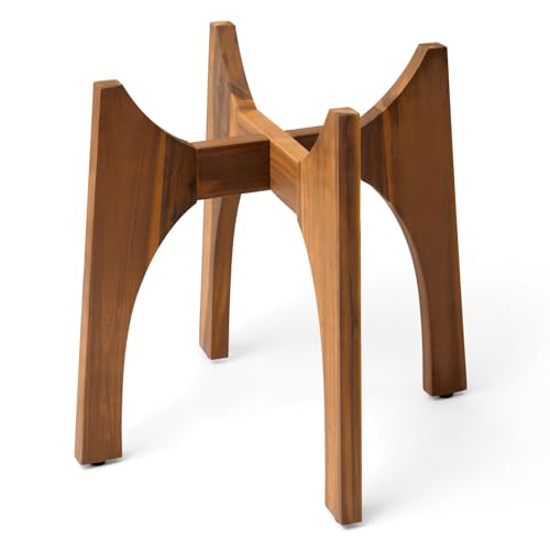 KUTE NEST 17" H x 19.3" W Acacia Solid Wood Plant Stand - Walnut | High - Medium, Outdoor & Indoor Use, Mid Century Plant Holder, Ideal for Corso & Arco Planter, Walnut Finish for Modern Home - color: Walnut, size: High - Medium - 17"H x 19.3"W