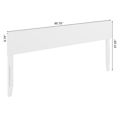 AFI, Orlando King Adjustable Modern Solid Wood Panel Headboard, White - color: White, size: King (U.S. Standard)