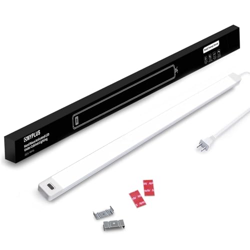MYPLUS 24 Inch Under Cabinet Lights with Hand Wave 5000K Plug in Kitchen | Daylight White,Dimmable,640 Lumen,CRI>90,110V,8.5W,Bright Counter,Shelf,Above the Sink - color: 5000K-Cold White, size: 24inch-1Pack