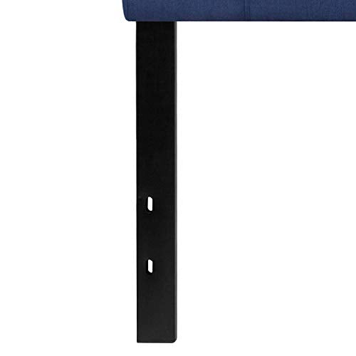 EMMA + OLIVER Navy Queen Quilted Tufted Headboard | Adjustable Bed Rail Slots, Fabric Upholstered - color: Navy, size: Queen