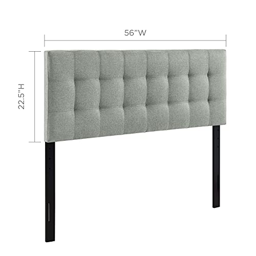 Modway Lily Tufted Linen Fabric Upholstered Full Headboard in Gray - color: Gray, size: Full
