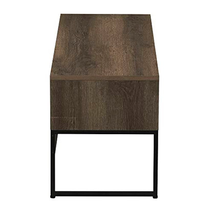 Household Essentials Ashwood & Iron Wrap TV Stand in Rustic Black Finish - color: Ashwood, style: TV Stand