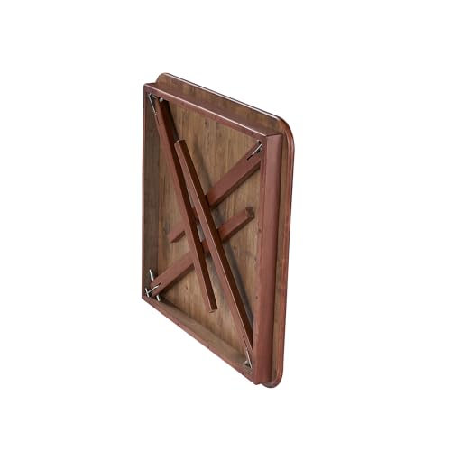 Stakmore Classic Straight Edge Square Wood Folding Table, 32x32, Cherry | Foldable Card Table, Wooden Tabletop Furniture for Cards, Board Games, Dining, and Extra Seating - color: Cherry