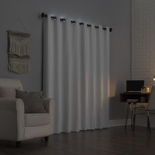 Sun Zero Columbia 2-Pack Thermal Energy Saving 100% Blackout Grommet Curtain Panel Pair, 50" x 84", Dove White - color: White, size: 50"W x 84"L (Pack of 2)
