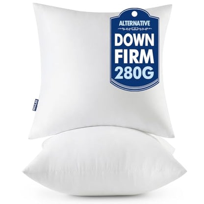 MIULEE 14x14 Throw Pillows Inserts 2 Pack, Decorative Pillows for Couch Bed | 100% Virgin Filling, Full and Fluffy, Lumbar, Back and Neck Support - size: 14x14 Inch
