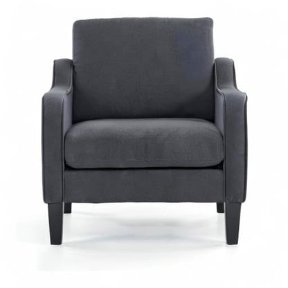 VINGLI Accent Chairs for Living Room Chairs Mid Century Modern Chair Sofa Chair Upholstered Arm Chair with Scooped Arms for Bedroom, Apartment, Office, Studio, Waiting Room, Play Room - color: Dark Grey