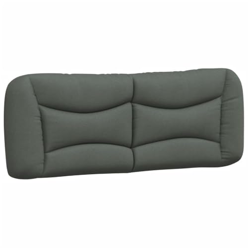 Headboard Cushion for Bed, 54-Inch Dark Grey Striped Backrest Pillow for Reading and Lounging, Breathable Polyester Support Pad with Removable Cover and Mounting Hardware - size: Full