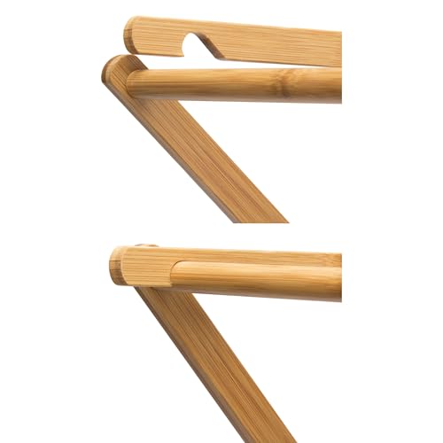 Household Essentials Bamboo Folding Clothes Drying Rack, Upscale Laundry Rack with 11 Dowels, Environmentally Friendly, Stable Frame, Shelf for Drying Flat - color: Natural Bamboo