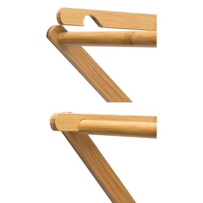 Household Essentials Bamboo Folding Clothes Drying Rack, Upscale Laundry Rack with 11 Dowels, Environmentally Friendly, Stable Frame, Shelf for Drying Flat - color: Natural Bamboo