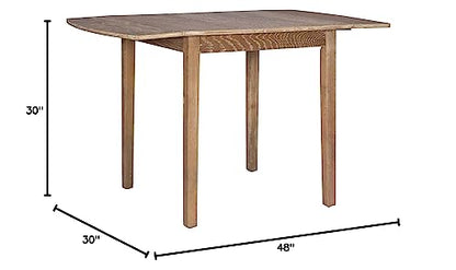 Linon Torino Greywash 30" Square Drop Leaf Table - 30" X 48" Fully Extended - color: Greywash