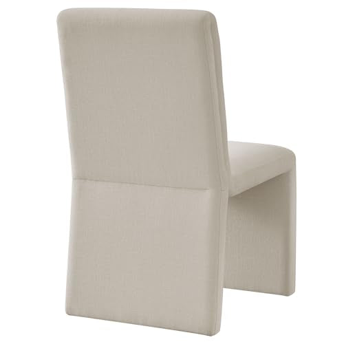 Modway Emory Fabric Slipper Dining Chair in Salt – Upholstered Armless Dining Side Chair – Versatile Modern Accent Chair or Vanity Chair - color: Salt
