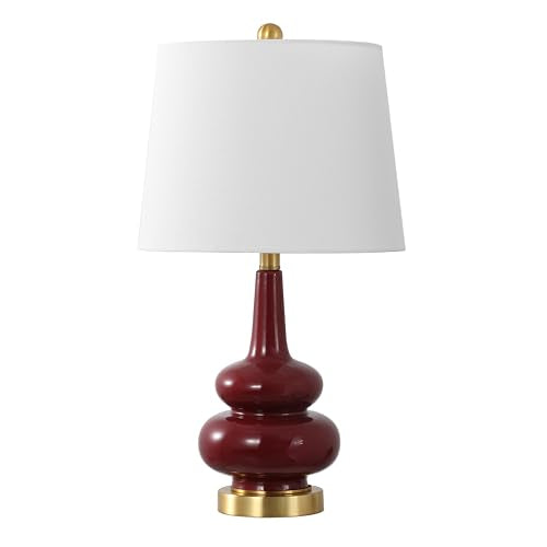 SAFAVIEH Lighting Collection Evie 23-inch Cranberry Ceramic Table Lamp (LED Bulb Included)