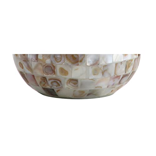 JONATHAN Y Mona Coastal Mini LED Table Lamp 20.5" Bedside, Seashell | White Linen Drum Shade, Mother Of Pearl Resin Body, On-Off Rotary Switch, LED Bulb Included - color: Seashell