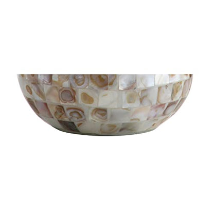 JONATHAN Y Mona Coastal Mini LED Table Lamp 20.5" Bedside, Seashell | White Linen Drum Shade, Mother Of Pearl Resin Body, On-Off Rotary Switch, LED Bulb Included - color: Seashell