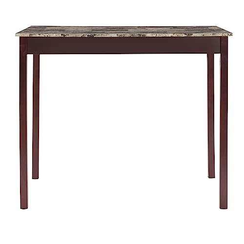 Linon Brown 3-Piece Table Faux Marble Tavern Set, 42" w x 22.25" d x 36" h - color: Brown