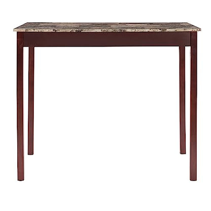 Linon Brown 3-Piece Table Faux Marble Tavern Set, 42" w x 22.25" d x 36" h - color: Brown