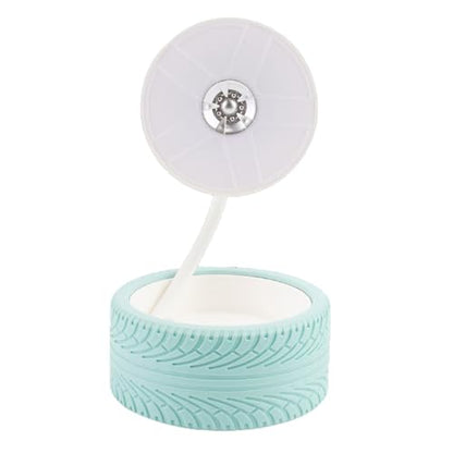 Pongnas Foldable Bedside Lamp with USB Charging Port Warm White Light Unique Wheel Design Portable Desk Lamp for Bedroom Study Living Room and Travel Blue - color: Blue