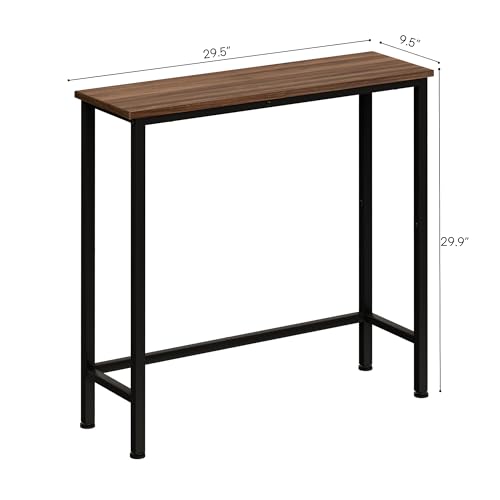 Narrow Console Table, 29.5" Small Entryway Table, Thin Hallway Tables, Slim Sofa Side Tables for Hallway, Living Room, Bedroom, Foyer, Wood-Grained Brown - color: Wood-grained Brown