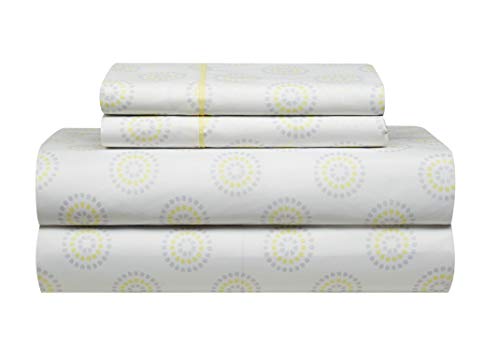 Idea Nuova Casa 7-Piece Solid Reversible Comforter Set with Bonus Sheets, Yellow, Queen, 86"x86" - color: Yellow, size: Queen