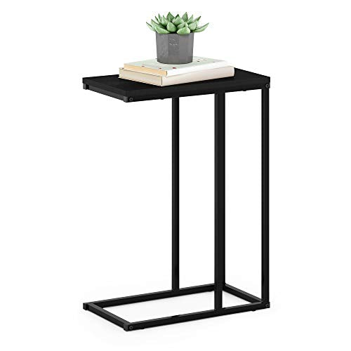 Furinno Camnus Modern Living C Shaped Sofa Side Table, 9.8 in x 17.9 in x 25 in, Americano - color: Americano, size: C-shape Metal Frame
