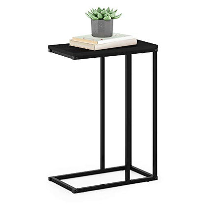 Furinno Camnus Modern Living C Shaped Sofa Side Table, 9.8 in x 17.9 in x 25 in, Americano - color: Americano, size: C-shape Metal Frame
