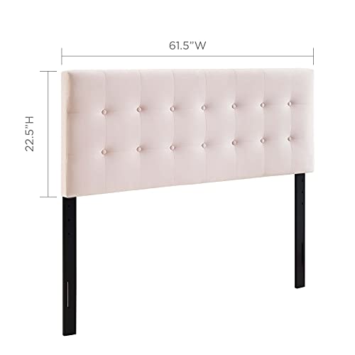 Modway Emily Queen Biscuit Tufted Performance Velvet Headboard, Pink - color: Pink, size: Queen