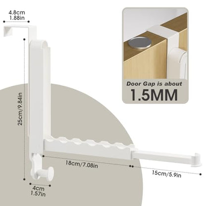 Over The Door Collapsible Drying Rack - Portable & Foldable, Indoor Small Hanging Clothes Drying Rack, White - color: White