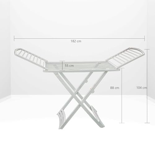 Vileda Clothes Airer, White, 55 x 18 x 126 cm - size: 55 x 18 x 126 cm