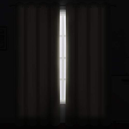 Blackout Curtains 52 x 84 inch/Beige Curtains Set of 2 Panels/Thermal Insulated Room Darkening Bedroom Curtains - color: Beige, size: 52"W x 84"L (Pack of 2)