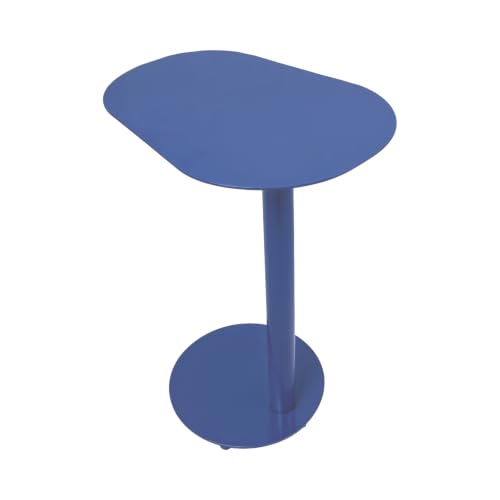 Metal C-Shaped Side Table, Modern End Table for Couch Sofa Bed Small Coffee Drink Tables 25" Height for Home Office Cafe - color: Blue