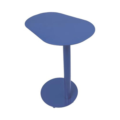 Metal C-Shaped Side Table, Modern End Table for Couch Sofa Bed Small Coffee Drink Tables 25" Height for Home Office Cafe - color: Blue