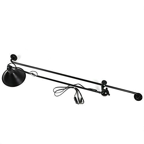 Vintage Industrial Swing Arm Wall Lamp Adjustable Black Rocker Wall Lamp Wall Mounted Reading Light Fixture for Indoor Bedroom Bedside