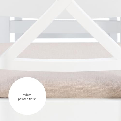 Torino Three Piece Drop Leaf Dining Set in White with Beige Upholstered Seats by Linon - color: White Set