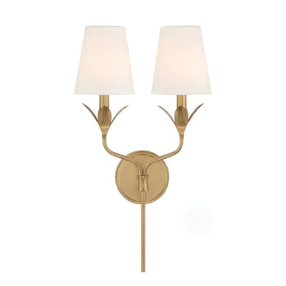 Crystorama Broche 2 Light Antique Gold Sconce - color: Antique Gold, size: Width: 12 Inches