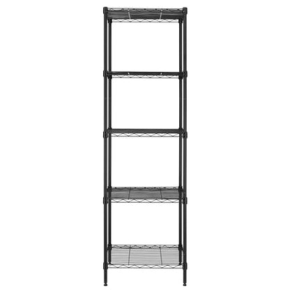 Finnhomy Heavy Duty 5 Tier Wire Shelving Unit, 18x18x59-inches 5 Shelves Storage Rack, Metal Shelving with Thicken Steel Tube, NSF Certified, Black - size: 59"H-Black
