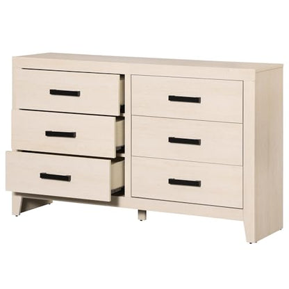 WAMPAT Farmhouse Entertainment Center with Bookshelves, TV Stand Set with Glass Doors & 6 Drawers, Wood Media Console for Living Room, Bedroom, Beige - color: Beige