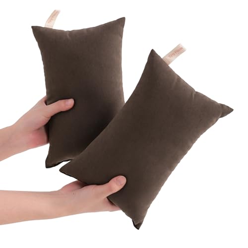 NTBAY Tiny Pillows, Down Alternative 7"x11" 100% Microfiber, Filler: 100% Polyester Mini Pillow for Travel, Pets, Soft Machine Washable Small Pillows for Neck, Wrist, Lumbar and Knee, Dark Brown - color: Dark Brown, size: 11"x7"