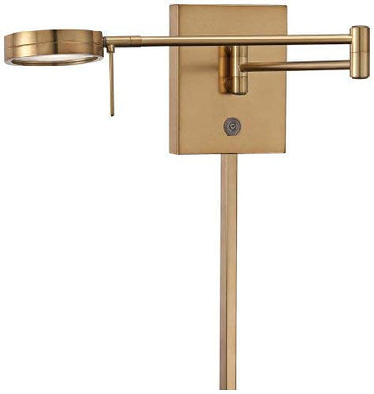 GEORGE KOVACS P4308-248 George's Reading Room LED Swing Arm Wall Lamp, 1-Light, 8 Total Watts, 6.25-in H x 13.75-in W, Honey Gold - color: Honey Gold
