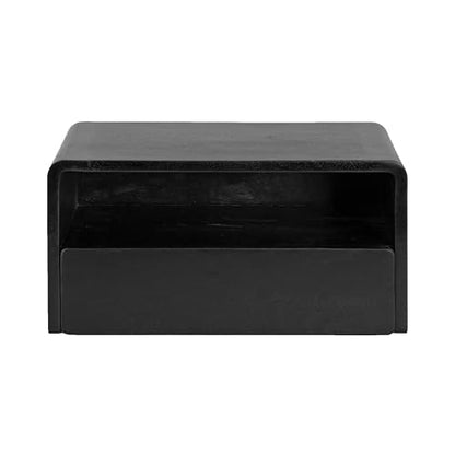 Kate and Laurel Kato Modern Wood Floating Side Table with Drawer, 18 x 10 x 9, Black, Contemporary Wooden Floating Nightstand for Bedroom Bedside Table - color: Black