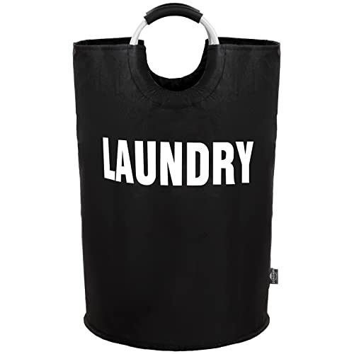 DOKEHOM 160L XX-Large Laundry Basket (7 Colors), Collapsible Laundry Bag, Foldable Laundry Hamper, Folding Washing Bin (Black, XXL) | Freestanding tall washing bin & foldable laundry bag. Extra large clothes storage basket with durable sturdy handles - co