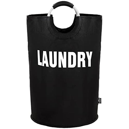 DOKEHOM 160L XX-Large Laundry Basket (7 Colors), Collapsible Laundry Bag, Foldable Laundry Hamper, Folding Washing Bin (Black, XXL) | Freestanding tall washing bin & foldable laundry bag. Extra large clothes storage basket with durable sturdy handles - co