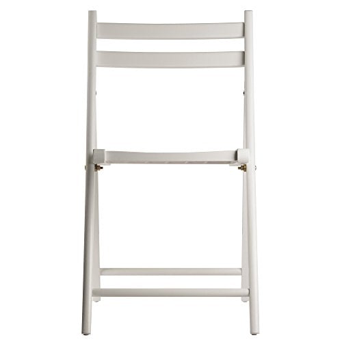 Winsome Robin Folding Set White Chair, Medium, 4-PC | Convenient & Lightweight Portable Kitchen & Dining Chairs for Small Homes & Apartments, Indoor & Outdoor Foldable Seating - color: White