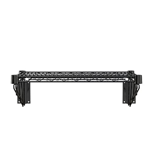 14" x 24" Black Epoxy Wire Wall Mount Shelf - color: Black, size: 14" x 24"