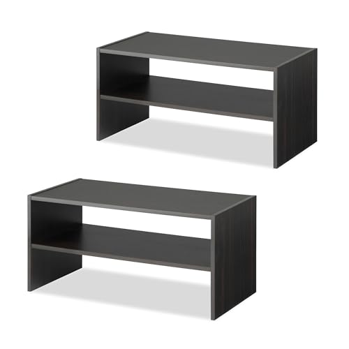 Whitmor Stackable 31" Extra Wide 2-Shelf Storage Organizer, Espresso，2 Pack - color: Espresso, size: 31 INCH X2