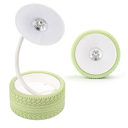 Pongnas Foldable Bedside Lamp with USB Charging Port Warm White LED Light Portable Wheel Design for Bedroom Study Living Room Travel Green - color: Green