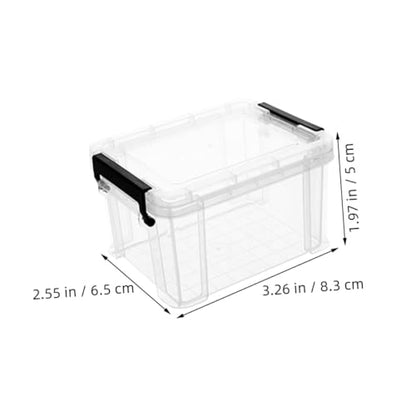 Alasum Mini Transparent Storage Boxes with Lids 4-Pack 3.26X2.55X1.96 Inch Clear Plastic Containers for Toy Storage Small Item Organization and Sundries