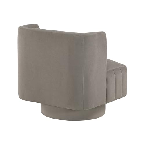 Lexicon Swivel Accent Chair, Textured Fabric Upholstered 360 Degree Swivel Barrel Chair with Channel Tufted, Comfort Seat, for Living Room, Bedroom, Office, Easy Assembly, Taupe - color: Taupe